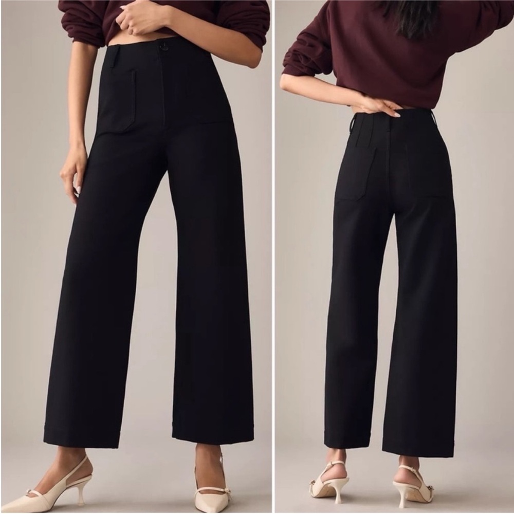 Anthropologie the Colette Cropped Wide-Leg Pants - Ponte Edition - by Maeve